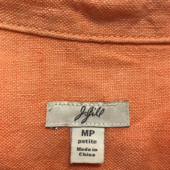 J. Jill ⚜️ Orange Creamsicle Linen Jacket - Picture 9 of 10